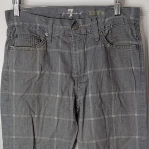 7 For All Mankind Gray Cotton Slimmy Jeans